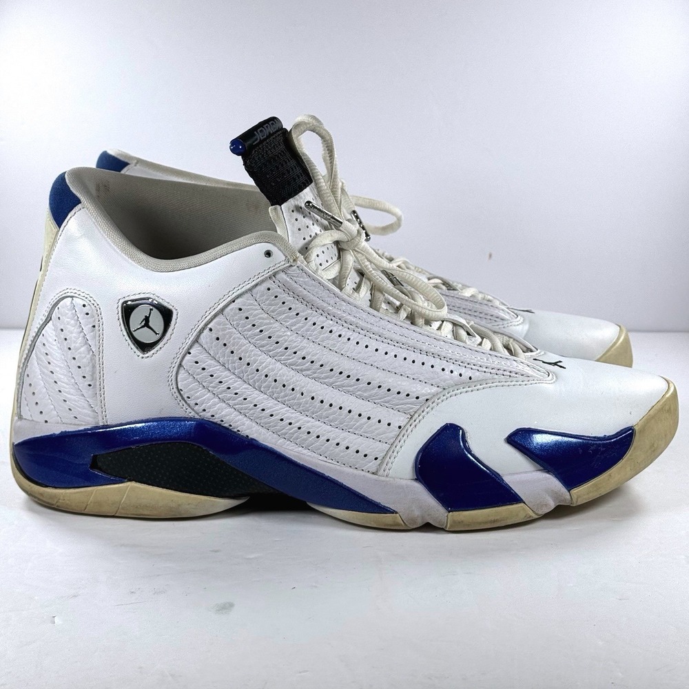Nike Air Jordan 14โ Retro White Hyper Royal Blue Men's Size 12 OG Box Sneakers